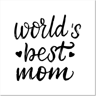 World's Best Mom Hearts Mothers day Posters and Art